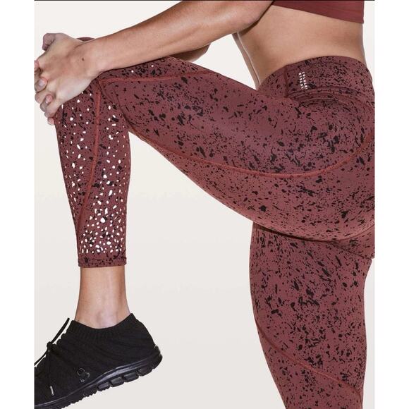 Lululemon Pants - Lululemon X SoulCycle Tempo Splatter Adobe Dust Black To The Beat Tight Size 4